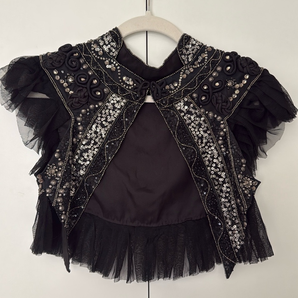 Black Beaded Capelet